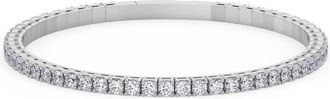 Pompeii3 4Ct Diamond Flexible Oval Bangle Womens Bracelet 14k White Gold Lab Grown Size: Medium