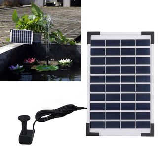 Infinite Conjunto De Fuente Solar, Fuente Flotante Para Jardines, Piscinas, Estanques Y Acuarios, Panel Abs De 10 V Y 5 W (27,5 X 17,5 Cm), 8 Boquillas Diferen