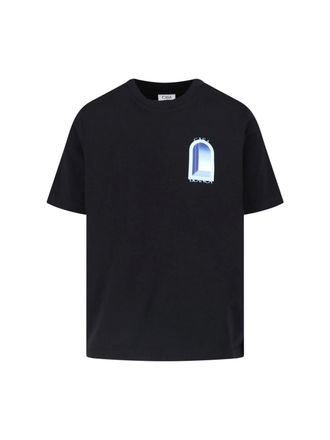 Casablanca Black Cotton Printed T-Shirts