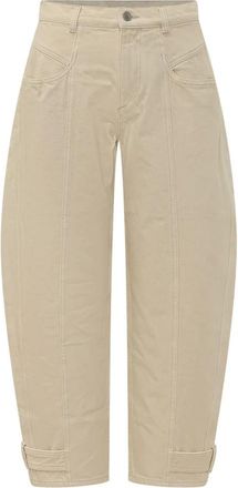 Isabel Marant Broeken, Dames, Beige, S, Tapered Broeken