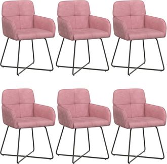 vidaXL Sillas De Comedor 6 Uds. Terciopelo Rosa 59 X 56,5 X 86 Cm Vidaxl
