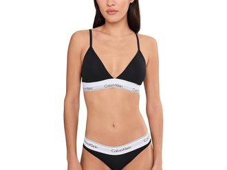 Calvin Klein Underwear Icon Cotton Modal Lightly Lined Triangle Bralette Womens Bra Black : LG (Womens 12-14), Cotton/Elastane/Modal