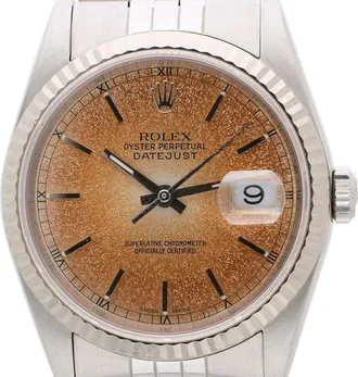 Rolex Pre-owned Rolex Rolex Oyster Perpetual Automatic Orange Dial Mens Watch 16234