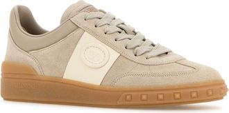 Valentino Garavani Womens Cappuccino Suede Upvillage Sneakers Rockbeigeivorbeirbeiplativoamb
