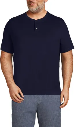 Lands End Short Sleeve Super-T Henley in Radiant Navy at Nordstrom, Size Xx-Large