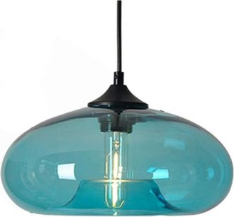 OEM L&aacute;mpara Colgante Nueva, L&aacute;mpara De Ara&ntilde;a De Cristal Colorida Diy, L&aacute;mpara De Techo Retro Tipo Bar Tipo Loft E27 (azul)