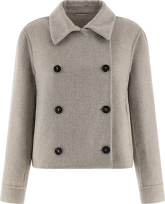 Brunello Cucinelli Cashmere Coat Trench E Impermeabili Grigio-Donna