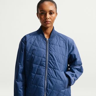 Nike Womens Nike Sportswear Loose Quilted Jacket in Blue | IF0342-461