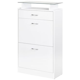 HOMCOM Organizador de zapatos 60x24x105.5 cm blanco