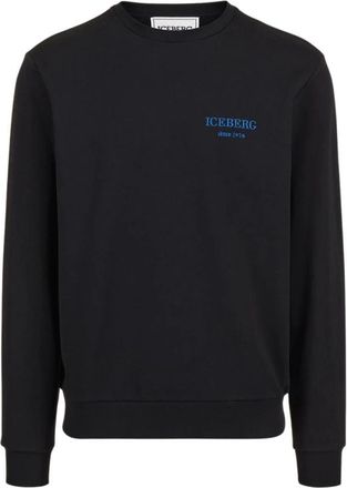 Iceberg Zwarte trui met kleine branding - Heren - Sweatshirts - Zwart - S - Hoodies & sweatvesten