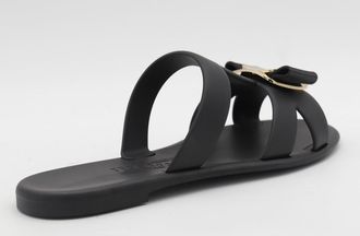 Ferragamo Black Leather Flats