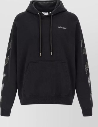 Off-white cotton relaxed-fit hoodie