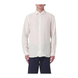 Fay Casual Shirts, male, Beige, Size: 3XL Refined Casual Button-Up Shirt