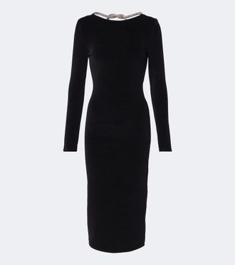 Balmain Abito midi in misto cotone
