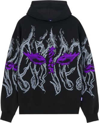 Octopus Gedrukte hoodies met verstelbare capuchon - Heren - Hoodies - Zwart - XL - Hoodies & sweatvesten