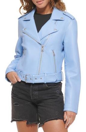 Levi's Faux Leather Fashion Belted Moto Jacket in Hydrangea at Nordstrom Rack, Size X-Small