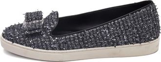 Ferragamo Tweed sneakers met strikdetail - Grijs