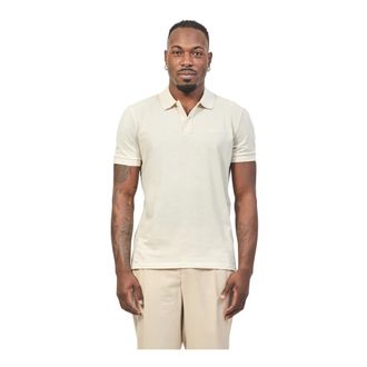 HUGO BOSS Hugo, Polo Shirts, male, Beige, Size: XL Cotton Polo Shirt with Logo