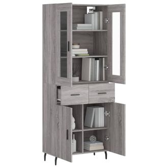 Berkfield Home Highboard Grey Sonoma 69.5x34x180 cm Engineered Wood