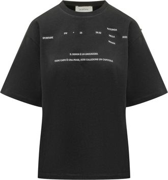 Sportmax Black Graphic Crew Neck T-Shirt