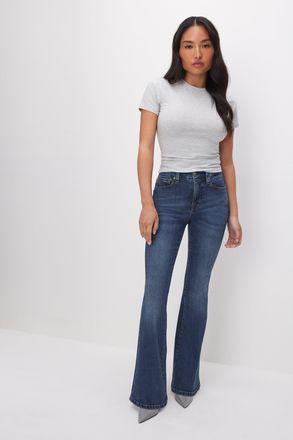 Good American Womens Good Petite Flare Jeans | Blue, Size 24 Plus | Good American by Khlo&Egrave; Kardashian