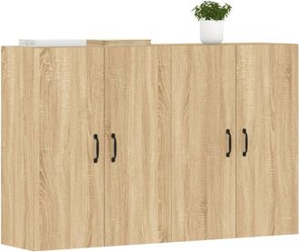 Berkfield Home Wall Mounted Cabinets 2 pcs Sonoma Oak Engineered Wood in Light Tan
