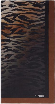 Pinko Brown And Black Animal Print Scarf