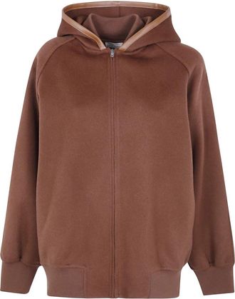 Semicouture Hoodies - Dames - Vesten met rits - Bruin - S - Hoodies & sweatvesten