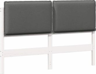 vidaXL Upholstered Headboard White and Light Grey 135 cm vidaXL