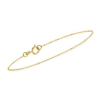 RS Pure by Ross-Simons Italian 1mm 10kt Yellow Gold Cable-Chain Bracelet