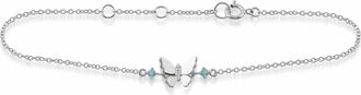 Gemondo Classic Round Blue Topaz Butterfly Bracelet in 9ct White Gold