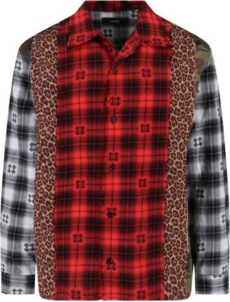 Amiri Button-Down Shirt With Structured Collar In Vibrant Red