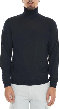 HUGO BOSS Musso-P-trui met col - Heren - Coltruien - Blauw - 2XL - Wol - Truien & Vesten