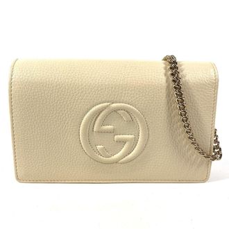 Gucci Ivory Leather Chain/Shoulder Wallet (Pre-Owned)