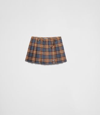 Prada Checked wool twill miniskirt