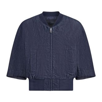 Dondup Bomber Jackets, female, Blue, Size: L Regular-Fit Bomber Jacket