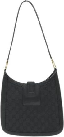 Gucci Pre-owned GG Canvas Schoudertas - Dames - Vintage Schoudertas - Zwart - ONE Size - Leer - Vintage