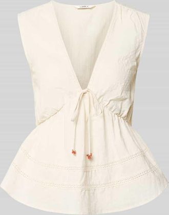 Only Regular Fit Blusentop aus Baumwoll-Viskose-Leinen-Mix Modell NELSA in Offwhite, Gr&ouml;&szlig;e XS