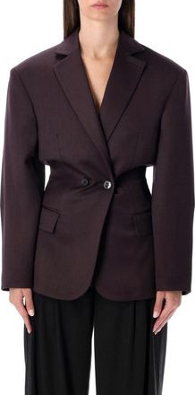 Magda Butrym Db Breast Fitted Blazer Burgundy