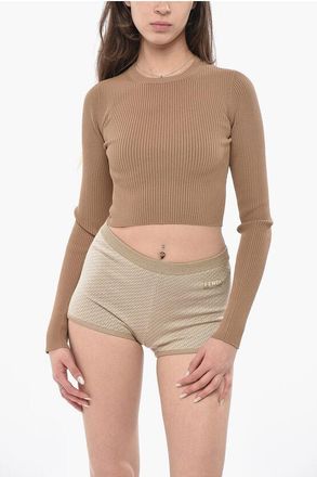 Max Mara Ribbed Fabric Crop Top ARCELLA size M