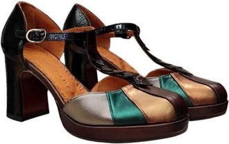 Chie Mihara Metallic Leren Sandalen met Hoge Hak - Dames - Pumps - Veelkleurig - 39 1/2 EU - Leer - Schoenen