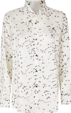 Alysi Cream Speckled Print Silk Shirt