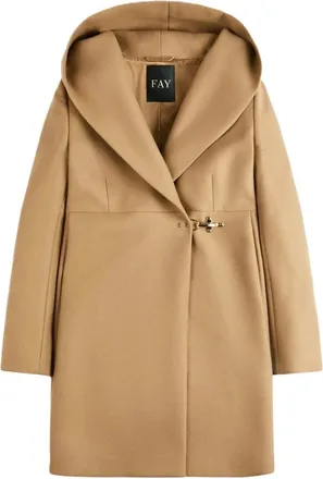 Fay Cappotto con cappuccio foderato e gancio - - Coats - Donna - Beige - M