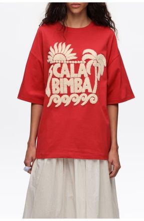 Bimba & Lola Toweling Logo T-Shirt in Red at Nordstrom, Size X-Small Eu