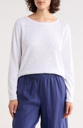 Eileen Fisher Boat Neck Organic Linen & Cotton Sweater in White at Nordstrom Rack, Size Medium