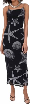Never Fully Dressed Seashell Mesh Cami Midi Dress In Black