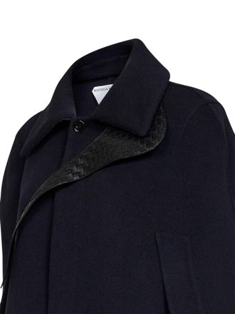 Bottega Veneta Intrecciato Detail Wool Cape - Blue