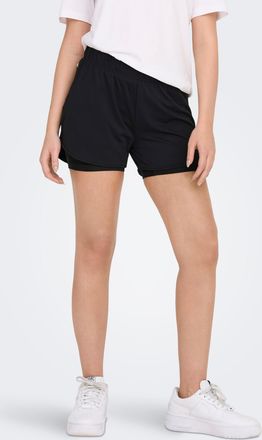 Only Play Funktionsshorts ONLY PLAY ONPMILA-2 MW LOOSE PCK SHORTS NOOS, Damen, Gr. XL (42), N-Gr, schwarz, Jersey, Obermaterial: 74% Polyester, 14% Polyamid, 12