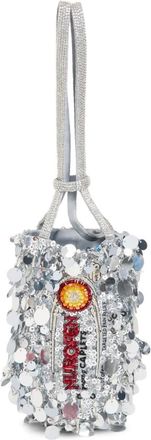 Anya Hindmarch Borsa a secchiello Nurofen con paillettes - Argento