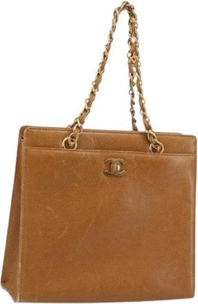 Chanel Pre-owned Tote Bags, female, Brown, Size: ONE SIZE Pre-owned Vintage Caviar Tote Bag